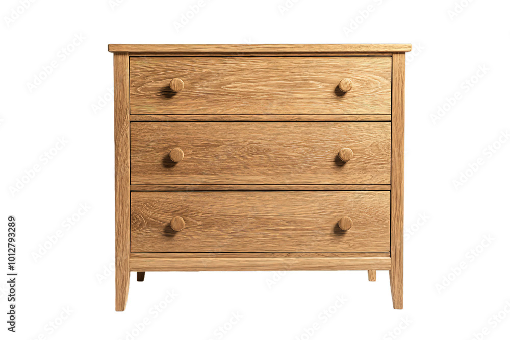 Wooden dresser with three drawers isolated on white Wooden dresser with three drawers isolated on white