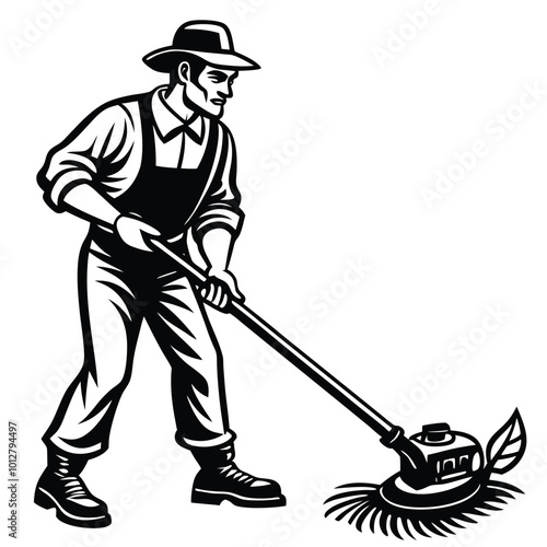 Brush Cutter vector illustration.