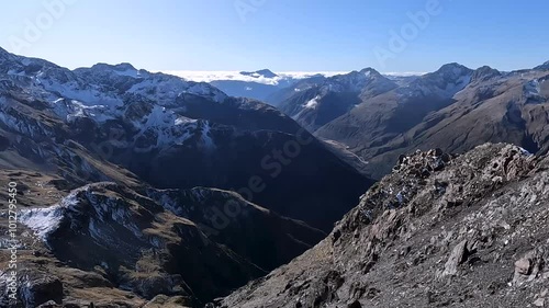 Summit View from Avalanche Peak in Arthur's Pass National Park, New Zealand - Dramatic Alpine Scenery from Rugged Mountain Hiking Trails