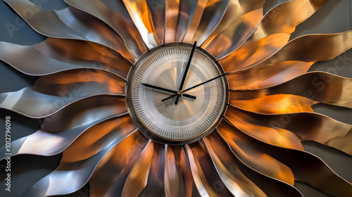 A metal clock. photo