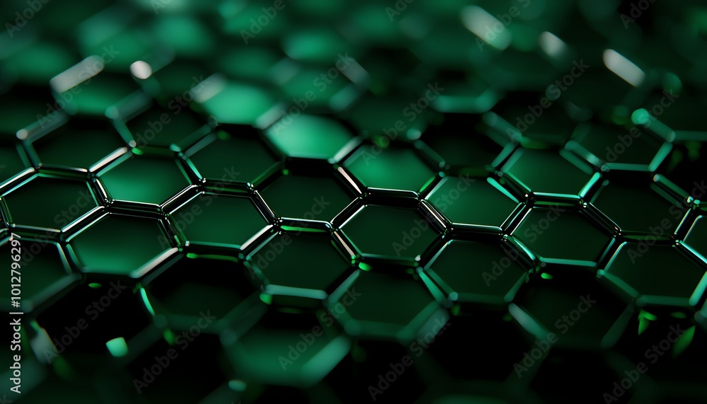 Green hexagonal pattern, abstract background, textured surface. Green hexagonal pattern, abstract background, textured surface.