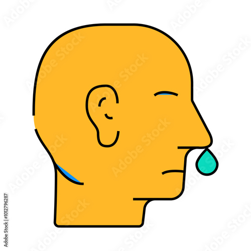 snot nose line icon vector. snot nose sign. isolated symbol illustration
