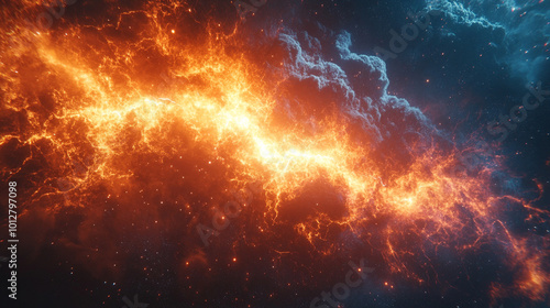 Wallpaper Mural dramatic electric bolt of lightning illuminates the night sky, symbolizing power, energy, and the raw forces of nature. The bright flash contrasts against dark clouds, evoking awe and fear Torontodigital.ca