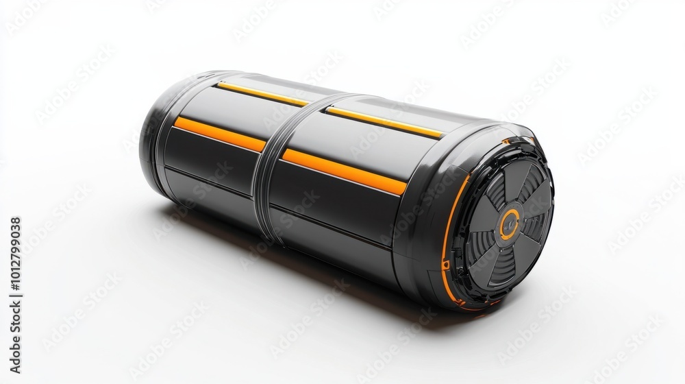 A high-performance electric vehicle battery with lithium-ion technology, isolated on white background A high-performance electric vehicle battery with lithium-ion technology, isolated on white background