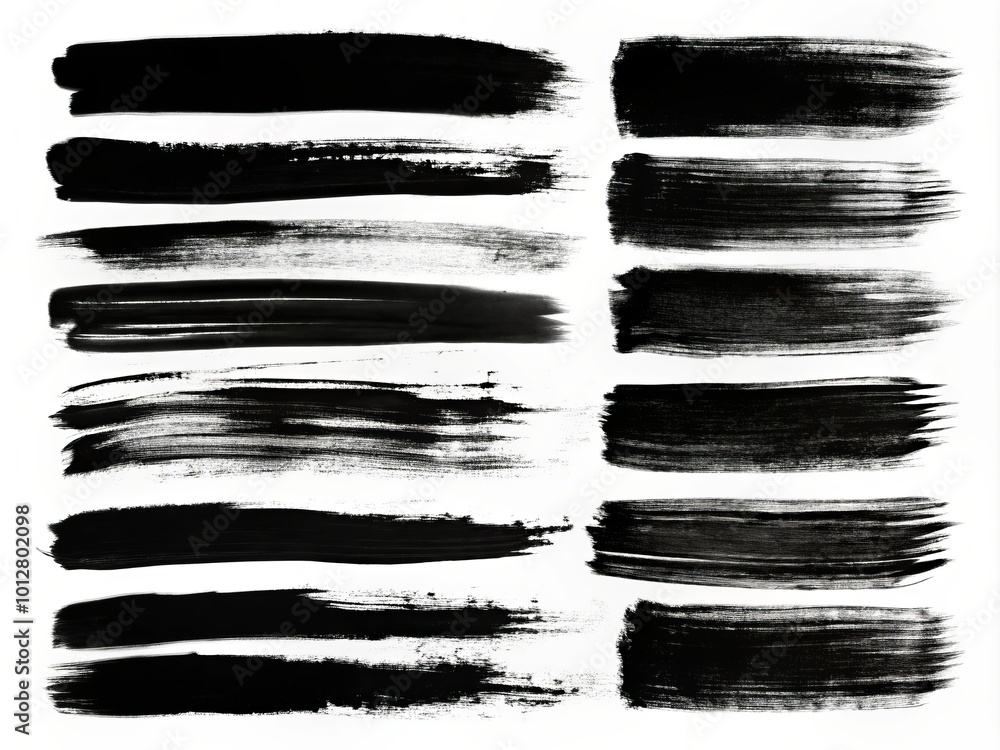 Black Ink Brush Strokes Vector Set for Artistic Designs, Backgrounds, and Creative Projects - High Quality and Black Ink Brush Strokes Vector Set for Artistic Designs, Backgrounds, and Creative Projects - High Quality and