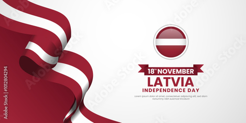 Latvia Independence Day November 18th Celebration Background Design. Template for Poster, Banner, Advertising, Greeting Card