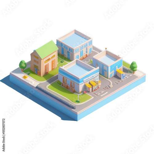 Colorful Isometric House Icon: A 3D Vector Illustration for Business and Architecture