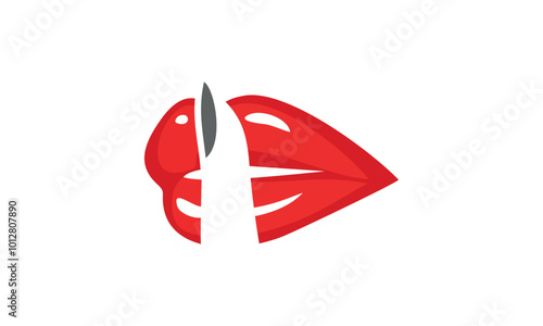 a graphic image with finger on lips theme, white background. vector graphic base.