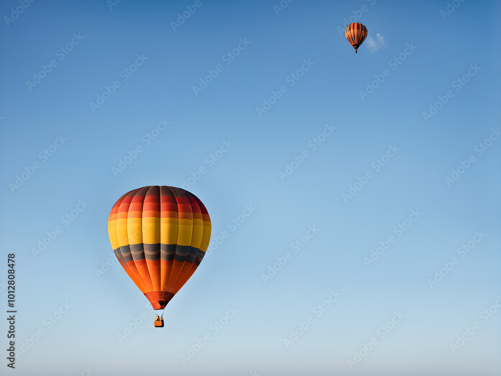 Fototapeta premium hot air balloon floating in the blue sky