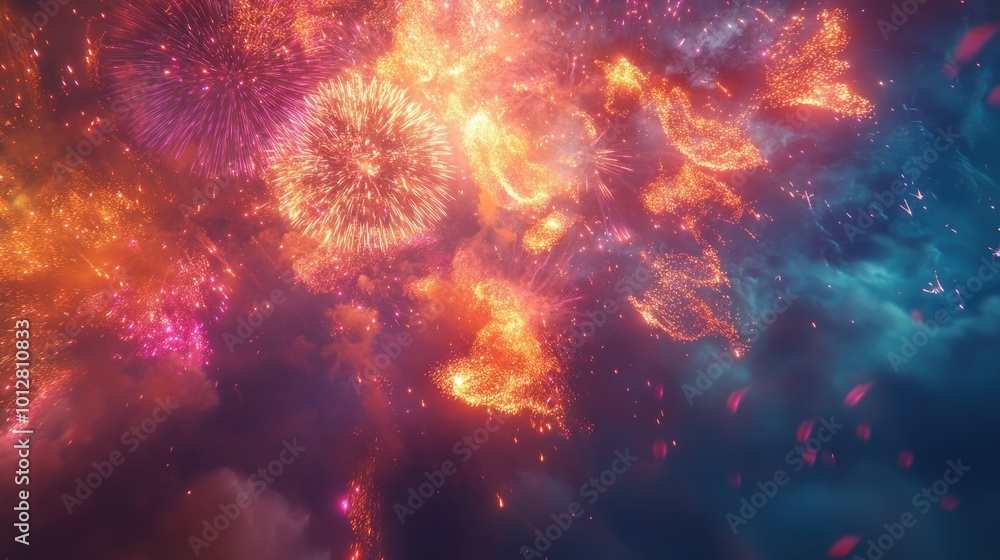 Fireworks Display In The Night Sky Fireworks Display In The Night Sky
