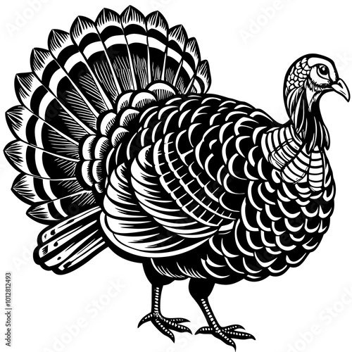 High-Quality Turkey Vector Illustration Colorful Thanksgiving Turkey Clipart. Customizable Turkey Design for Projects. Perfect Turkey Vector for Invitations & Cards.