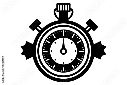 Stopwatch vector clipart and icon