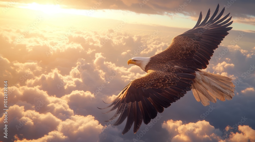 Bald Eagle Soaring Above Clouds Bald Eagle Soaring Above Clouds