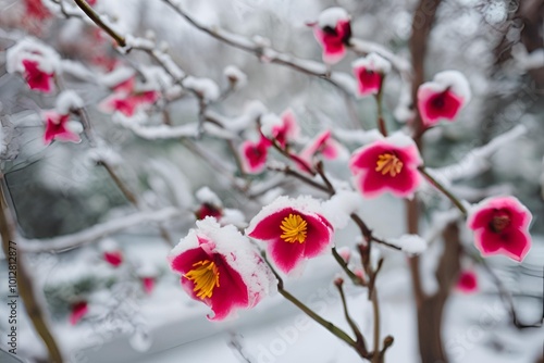 Wallpaper Mural Flowers bloom in Winter Torontodigital.ca