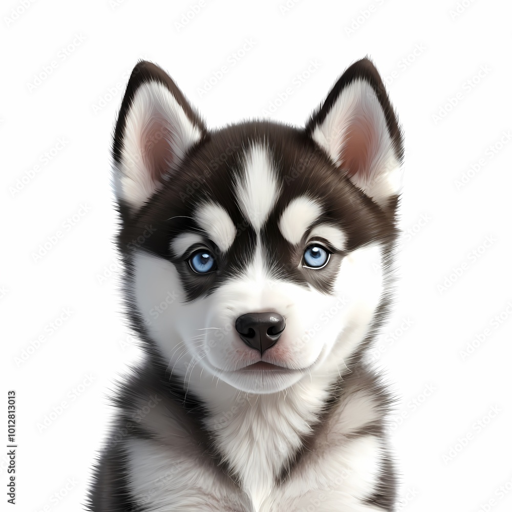 siberian husky puppy isolated on plain white background siberian husky puppy isolated on plain white background