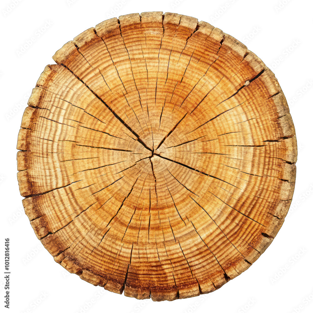 Fototapeta premium Old cut wood texture isolated on transparent background