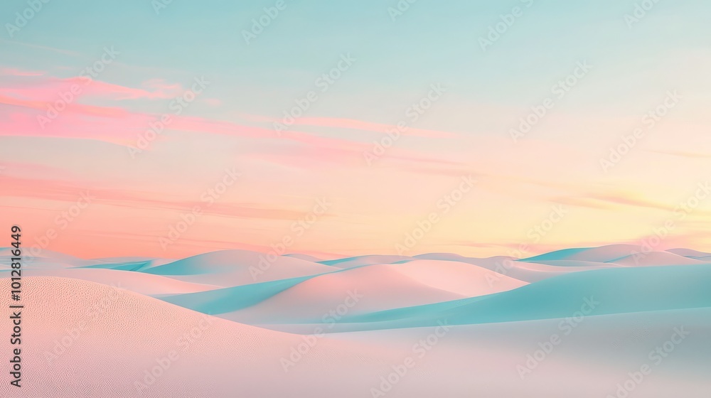 Serene landscape of soft dunes under a pastel sky, evoking tranquility and beauty at dusk. Serene landscape of soft dunes under a pastel sky, evoking tranquility and beauty at dusk.