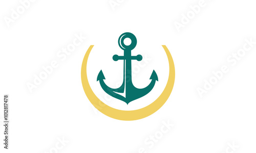 an anchor themed graphic image, on a white background. vector graphic base.