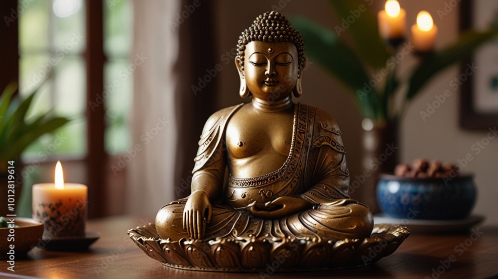 Fototapeta premium buddha statue in temple
