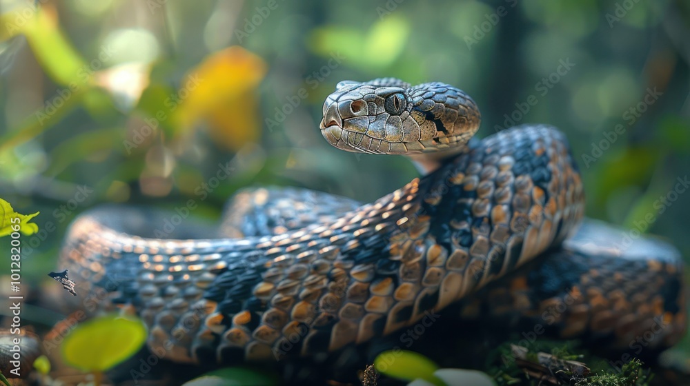 a close up of a snake on the ground a close up of a snake on the ground