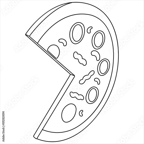 Continuous single line drawing of slice of hot pizza concept world food day vector illustration 
