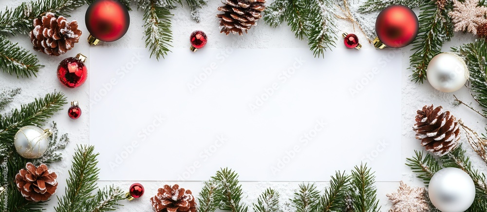 Festive Christmas Background with White Card Festive Christmas Background with White Card