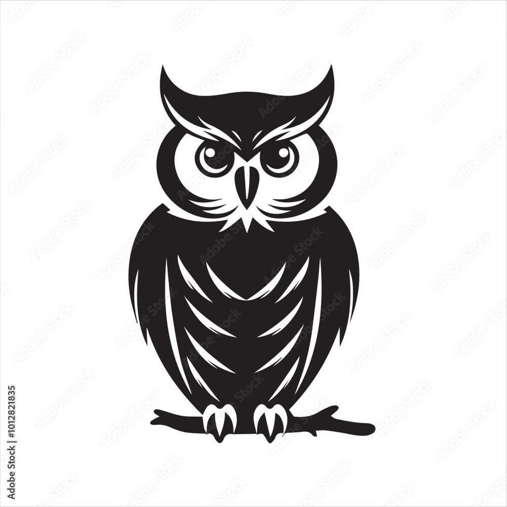 Obraz premium owl on white background,owl, bird, cartoon, animal, illustration, vector, cute, character, nature, art, design, drawing, wing, halloween, beak, feather, eyes, branch, fun, funny, wise, wild, icon,