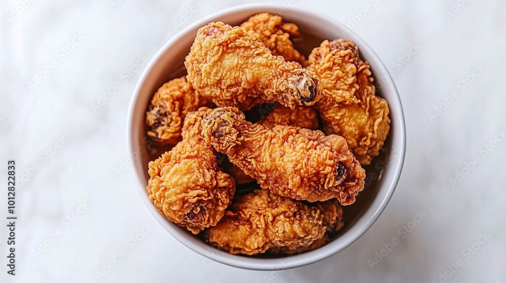 Golden, crispy fried chicken pieces sizzling in bubbling oil, symbolizing indulgence and comfort. The rich texture and mouthwatering appearance evoke feelings of warmth and home-cooked joy Golden, crispy fried chicken pieces sizzling in bubbling oil, symbolizing indulgence and comfort. The rich texture and mouthwatering appearance evoke feelings of warmth and home-cooked joy