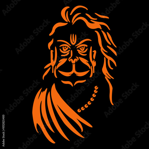 Lord Hanuman Vector Jai Shree Ram Illustrator 