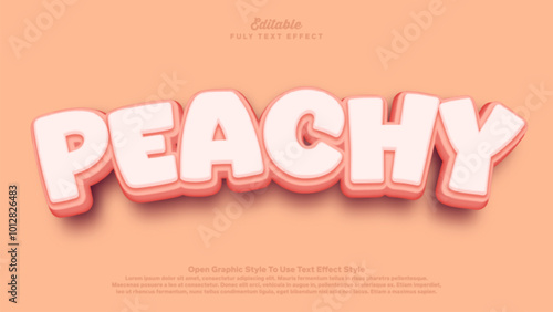 Editable text effect - peachy words theme