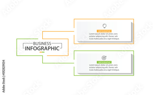 2 Step Infographic element design Vector template for presentation.
