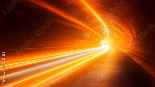 vibrant orange neon lights in motion, symbolizing speed, energy, and creativity. The dynamic swirls and patterns evoke a sense of excitement and modernity