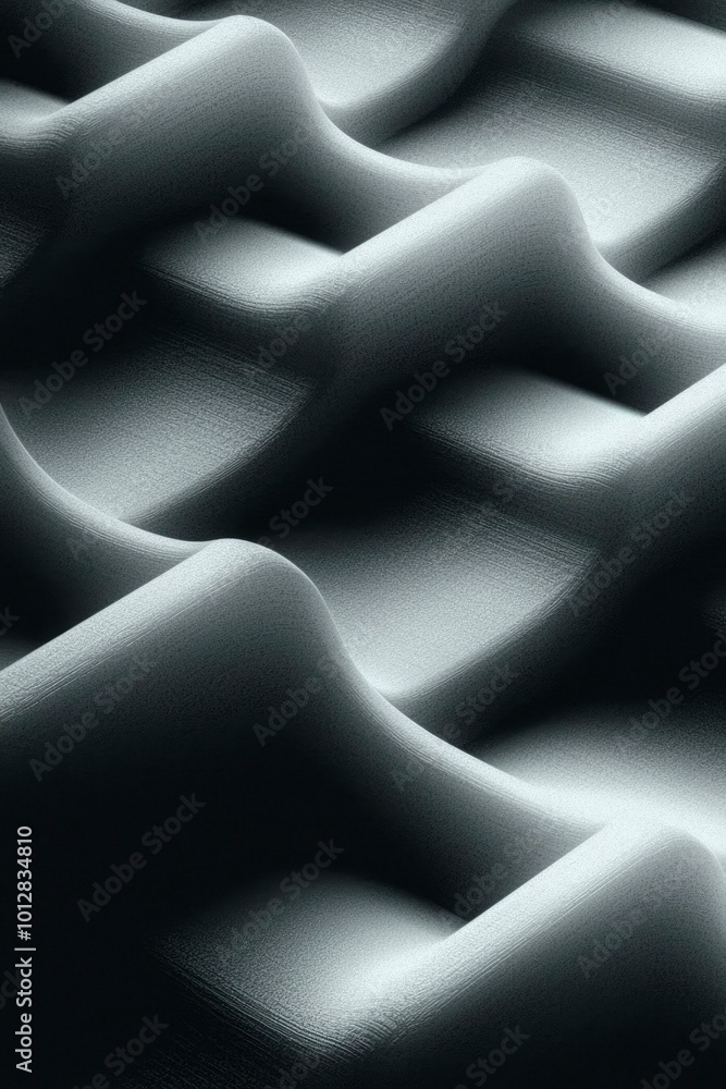 Obraz premium Abstract Grayscale Textured Surface with Curving Lines and Shadows