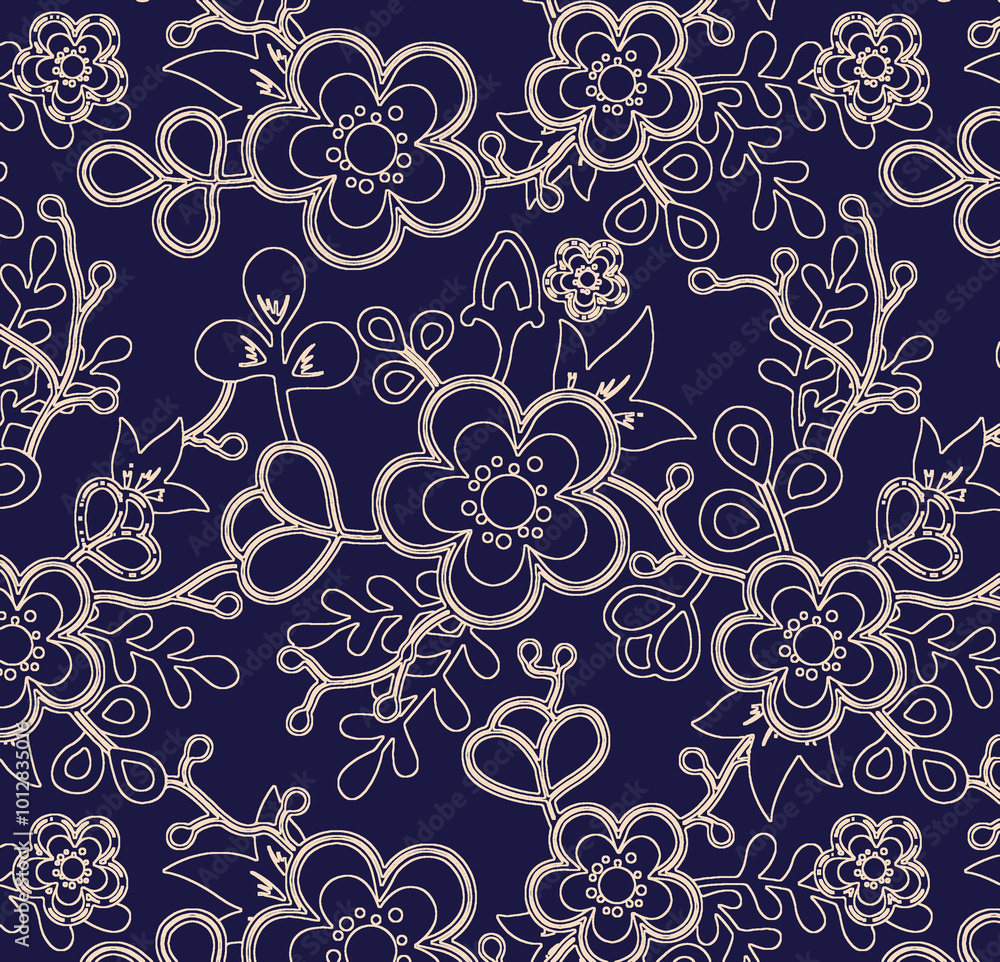 Fototapeta premium seamless pattern with flowers