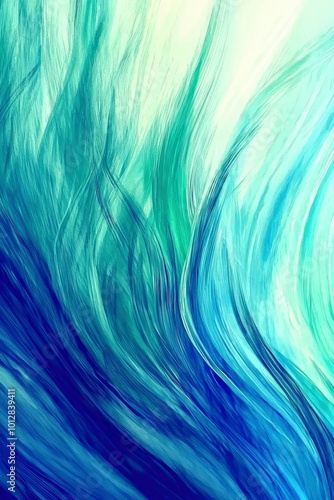 Abstract Blue and Green Watercolor Swirls