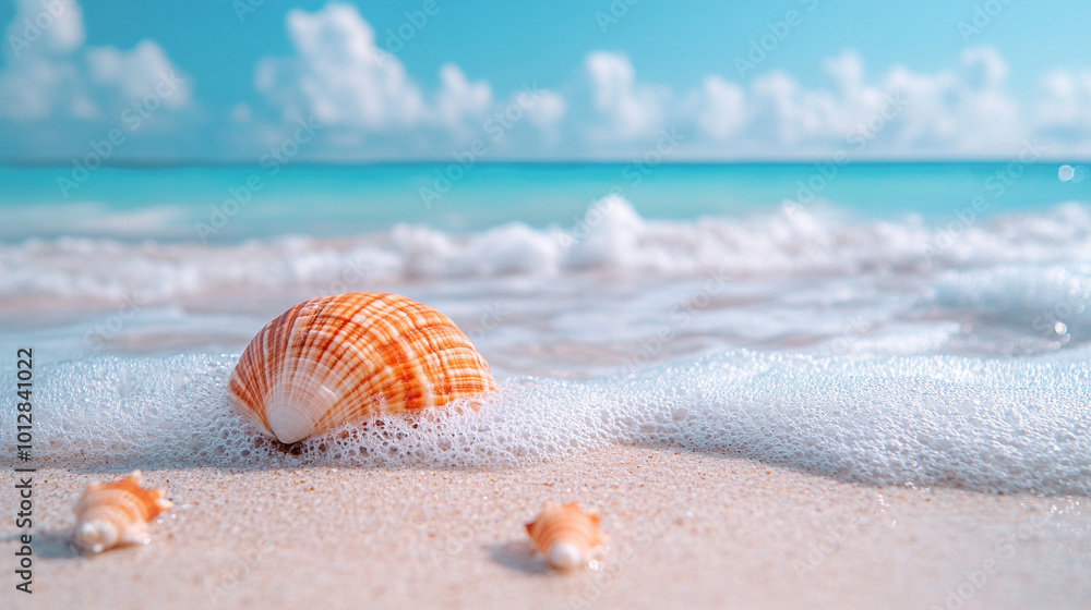 seashell lies on a tranquil beach with a vast, empty space surrounding it. The minimalistic scene symbolizes solitude, reflection, and the passage of time, inviting contemplation and peace seashell lies on a tranquil beach with a vast, empty space surrounding it. The minimalistic scene symbolizes solitude, reflection, and the passage of time, inviting contemplation and peace