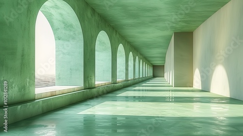 Minimalist Design with Green Background - a sleek and refreshing visual. The minimalist style on a green backdrop creates an elegant and calming sight.