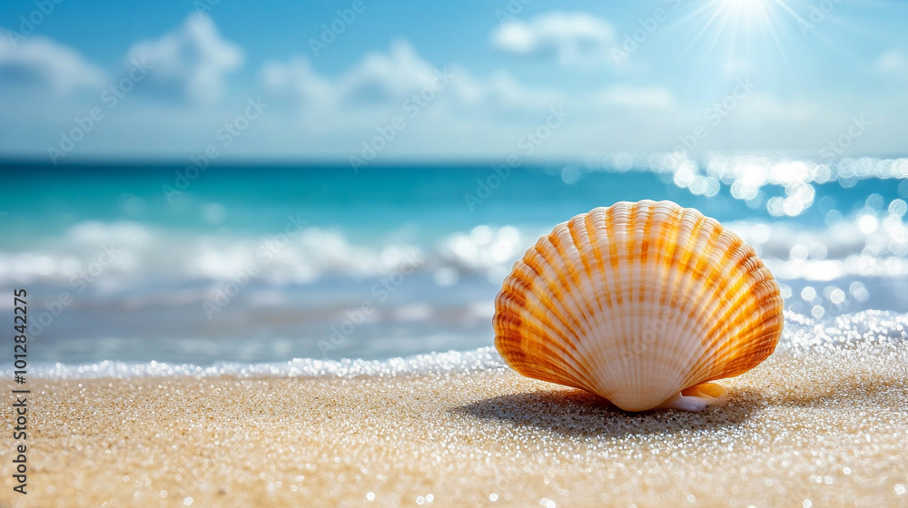 seashell lies on a tranquil beach with a vast, empty space surrounding it. The minimalistic scene symbolizes solitude, reflection, and the passage of time, inviting contemplation and peace seashell lies on a tranquil beach with a vast, empty space surrounding it. The minimalistic scene symbolizes solitude, reflection, and the passage of time, inviting contemplation and peace