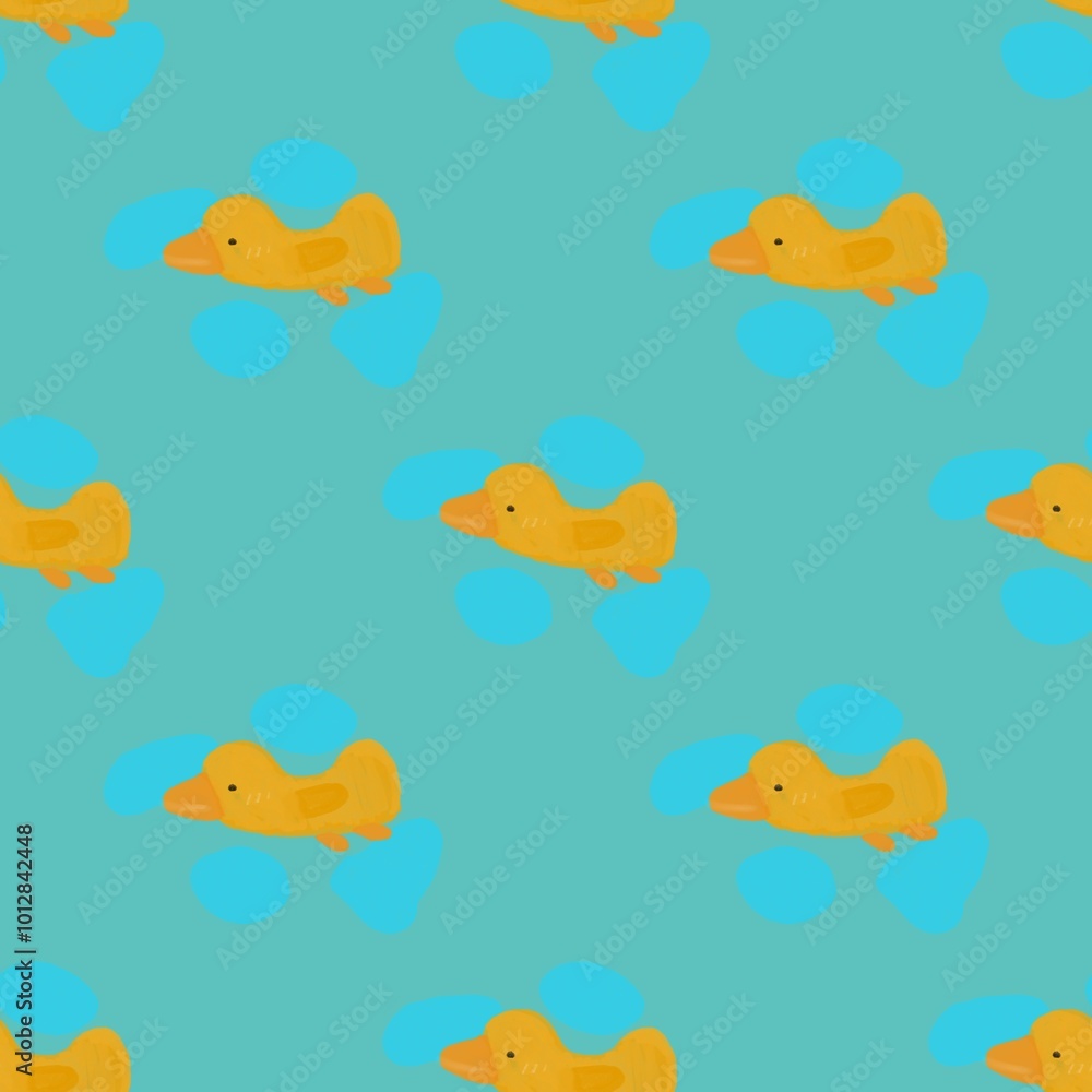 seamless pattern with yellow ducks seamless pattern with yellow ducks