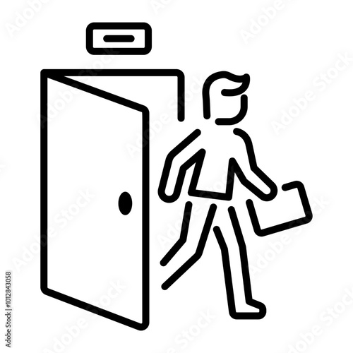Exit interview icon in linear style 