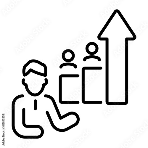 A linear icon of succession planning 