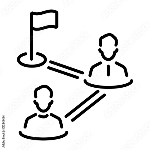 A line icon of employee journey 