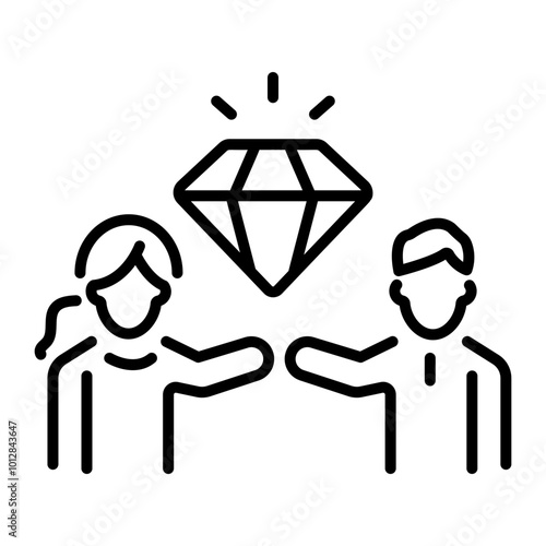 Value proposition icon in linear style 