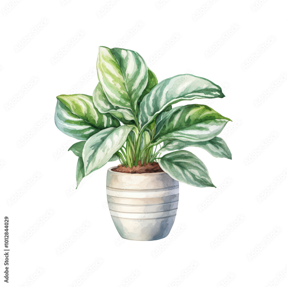 Houseplant with long green leaves in a brown pot. Perfect for home decor, gardening blogs, interior design websites, and lifestyle publications. Generative AI Houseplant with long green leaves in a brown pot. Perfect for home decor, gardening blogs, interior design websites, and lifestyle publications. Generative AI