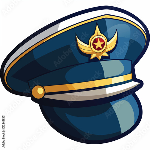 Marine captain hat vector illustration