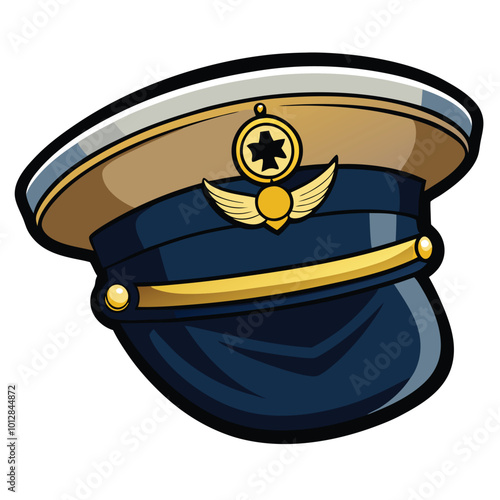 Marine captain hat vector illustration