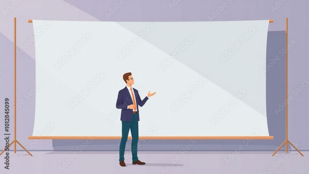 professional business person with blank board