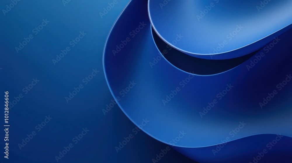 Abstract Blue Curves