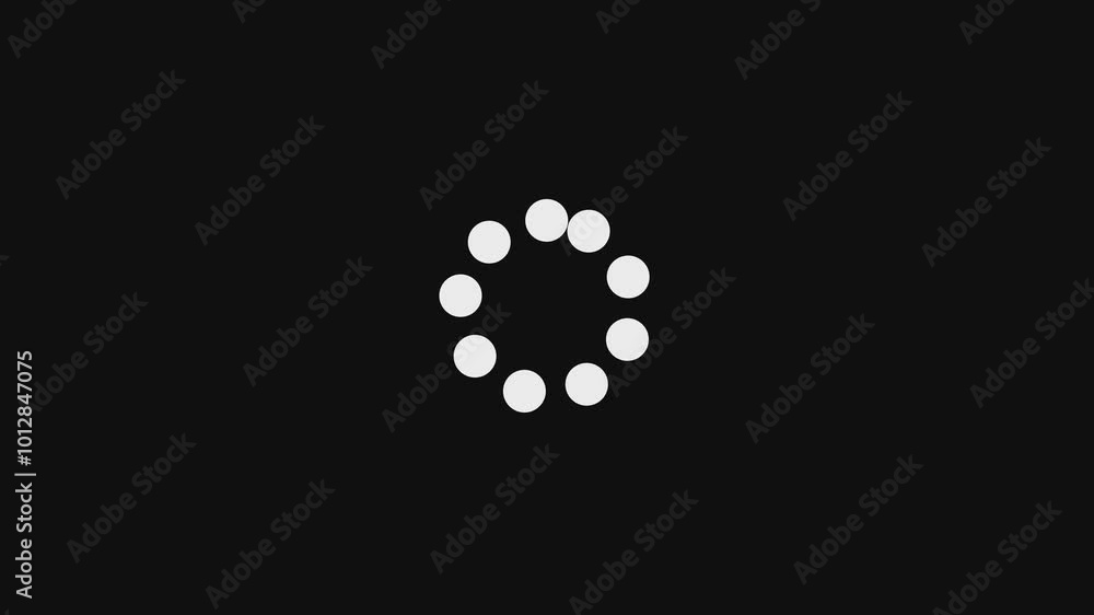 Loading circle icon animation on black background Loading circle icon animation on black background