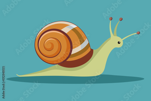 Cute snail vector art illustration